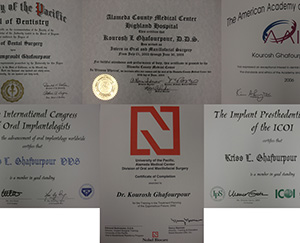 Dr. Kriss Ghafourpour's Certificates